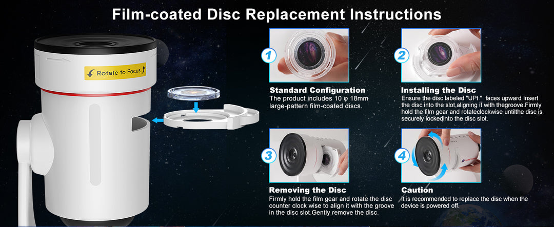 Projektor galaxie 8. generácie - 10 kaziet so snímkami v 4K kvalite