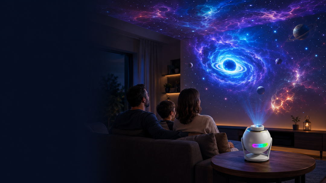 Nanxin Dynamický 3D projektor galaxie SK19 – 60 video scén, Bluetooth reproduktor a dálkové ovládání